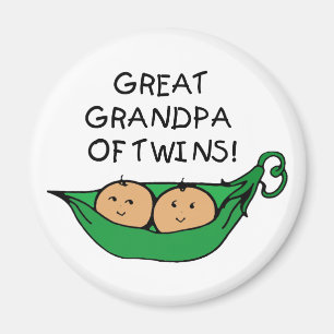 Great Grandpa of Twins Pod Magnet