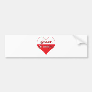 Great Grandpa Polish Heart Bumper Sticker