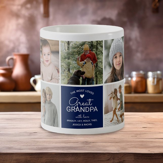 GREAT GRANDPA 'the most loved' Photo Collage Coffee Mug (Creator Uploaded)