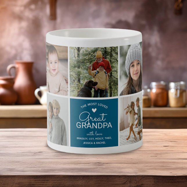 GREAT GRANDPA 'the most loved' Photo Collage Coffee Mug (Creator Uploaded)