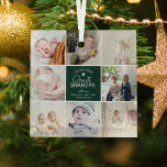 GREAT GRANDPA 'the most loved' Photo Collage Glass Tree Decoration<br><div class="desc">Trendy modern photo collage christmas glass ornament for Great Grandpa. Create your own personal gift with a 8 (eight) photo collage consisting of a square picture layout template, the text 'the most loved great grandpa' and name/s. All text and colours can be changed to your own personal taste by using...</div>