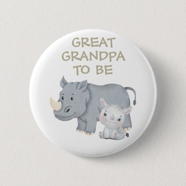 Great Grandpa to be Baby Shower Button Wild One (Front)