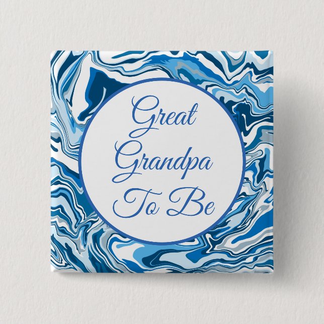 Great Grandpa To Be | Boy's  Baby Shower    Button (Front)