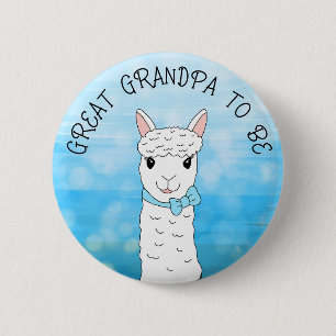 Great Grandpa To Be with Blue Bow 6 Cm Round Badge