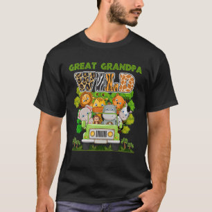 Great Grandpa Wild Zoo Theme Birthday Truck Safari T-Shirt