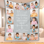 Great Grandparents Custom ModernGray Photo Collage Fleece Blanket<br><div class="desc">Wrap your great grandparents in a warm embrace with our Personalised Photo Collage Blanket, the perfect keepsake for any special occasion. This simple yet heartfelt blanket features a collage of 14 cherished photos, capturing unforgettable moments with family and highlighting the joy of being blessed with grandchildren. Thoughtfully crafted for grandparents,...</div>