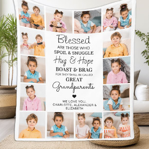 Great Grandparents Personalised Poem Photo Collage Fleece Blanket
