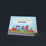 Great Grandson 4th Birthday Colorful Train Track Card<br><div class="desc">On the day of your great grandson’s 4th birthday celebration, you should be able to hand him this cute, colorful and fun card that has his name on the front to greet him a happy birthday. But before you can do that you should be ordering your copy of this first....</div>