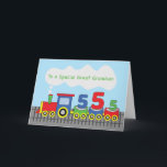 Great Grandson 5th Birthday Colourful Train Track Card<br><div class="desc">Bring cheer to your great grandson with this card that greets him a happy 5th birthday in a fun way. The front will greet him with a blast of bright colours from the train and the trio of number fives it is towing behind.</div>