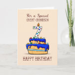 Great Grandson 7th Birthday, 7 on Sweet Blue Cake Card<br><div class="desc">Light the number seven candle on top of the sweet blue cake as your special great grandson celebrates his 7th birthday. The colorful candies scattered on the cake is sure to add sweetness to the celebration.</div>