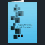 Great Grandson Abstract Design Blue Birthday Card<br><div class="desc">A simple card suitable for your great grandson's birthday. Black and grey squares over a plain blue background. A simple but very elegant card to wish a happy birthday to your great grandson.</div>