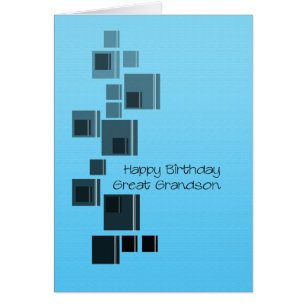 Great Grandson Abstract Design Blue Birthday Card