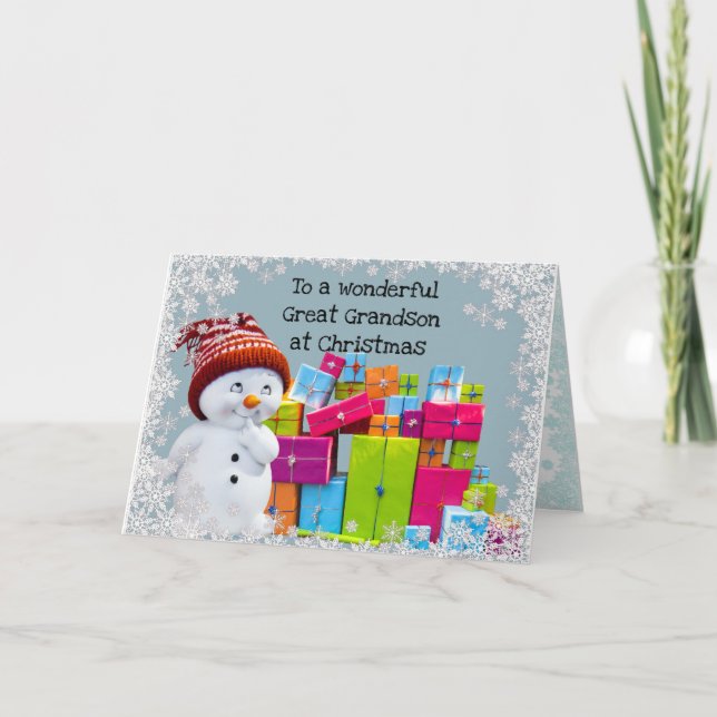 Great Grandson at Christmas Card (Front)