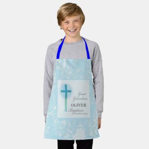 Great Grandson Baptism Blue Lace Personalised Apron