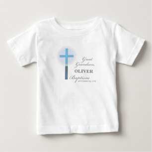 Great Grandson Baptism Blue Lace Personalised Baby T-Shirt
