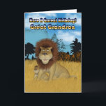 Great Grandson Birthday Card - Lion And Cub<br><div class="desc">Great Grandson Birthday Card - Lion And Cub</div>