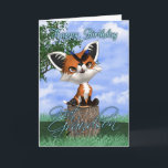 Great Grandson Birthday Card With Cute Fox And But<br><div class="desc">Great Grandson Birthday Card With Cute Fox And Butterfly</div>