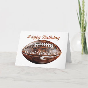 Great Grandson Birthday Grunge Large Football  Card