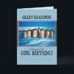 Great Grandson Birthday, Penguins Card<br><div class="desc">A great Birthday card for a Great Grandson. These cute penguins are eager to wish a cool day to a special boy who likes nature.</div>