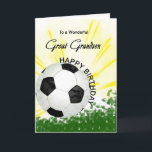 Great Grandson Birthday Soccer Card<br><div class="desc">Give your soccer loving great grandson a football card with an explosive football theme! A football with the words 'To a wonderful great grandson'.</div>