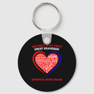 Great Grandson Chd Awareness Month Products Heart Key Ring