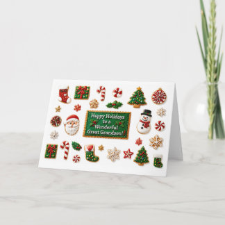 Great Grandson Cute Happy Holidays with Cookies Card