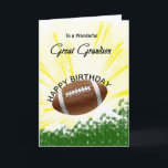 Great Grandson Football Birthday Card<br><div class="desc">Give your football loving great grandson a football card with an explosive football theme! A football with the words 'To a wonderful great grandson'.</div>