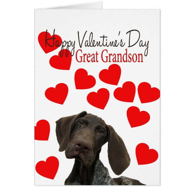 Great Grandson Glossy Grizzly Valentine Puppy Love (Front)
