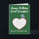Great Grandson Golf Sports Heart Birthday Card<br><div class="desc">Send a hole in one birthday greeting to your great grandson with this golf sport inspired birthday card with a golf ball textured heart on the front.</div>