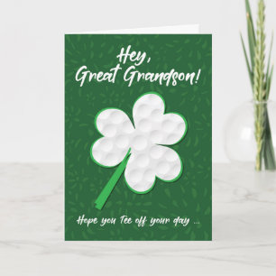 Great Grandson Golf Sports St. Patrick’s Day Card