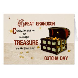 Great Grandson Gotcha Day with Pirate Treasure