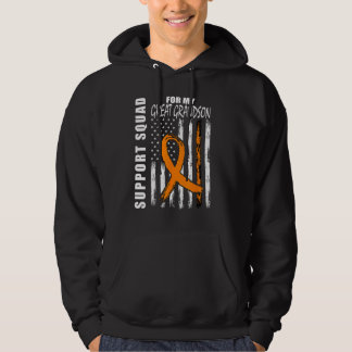Great Grandson Leukemia Awareness USA Flag Support Hoodie