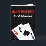 Great-Grandson Poker Birthday Card<br><div class="desc">Great-Grandson Poker</div>