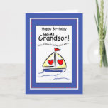 Great Grandson Religious Sailboat Birthday Card<br><div class="desc">Perfect card for Great Grandson on his birthday.</div>