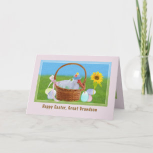 Great Grandson's Easter Card with Ibis and Basket