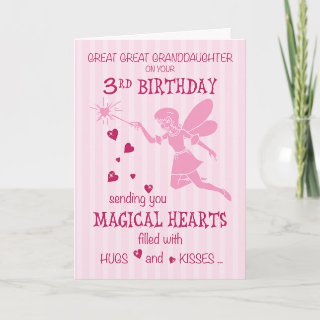 Great Great Granddaughter 3rd Birthday Magical Fai Card (Front)