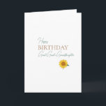 Great Great-Granddaughter Sunflower Birthday Card<br><div class="desc">Happy birthday card with photo of a sunflower and modern,  clean script font.  Also notates family relation that is usually not found on cards:  Great Great-Granddaughter.</div>