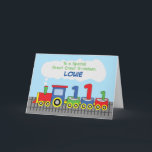 Great Great Grandson 1st Birthday Colorful Train Card<br><div class="desc">“Choo-choo!”,  the train on the front says. Give way as this colorful vehicle is about to deliver a train of birthday fun to your great great grandson once he celebrates his 1st birthday. Personalize his name on the front and order this card right now!</div>
