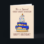 Great Great Grandson 6th Birthday, Sweet Blue Cake Card<br><div class="desc">Imagine the time when you were turning six. Your excitement and anticipation of a special greetings and celebration was overflowing. Now that your great great grandson will be turning six,  make his day more special with this cute sweet cake card that says happy 6th birthday.</div>