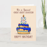 Great Great Grandson 8th Birthday, Sweet Blue Cake Card<br><div class="desc">Turning eight is great. This card is meant to send sweet birthday greetings and wishes to your beloved great great grandson as he celebrates his 8th birthday. Join in the celebration with this sweet blue icing card to say happy birthday.</div>