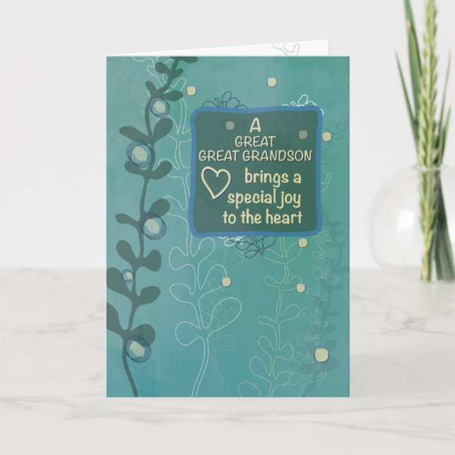Great Great Grandson Religious Birthday Green Card (Front)