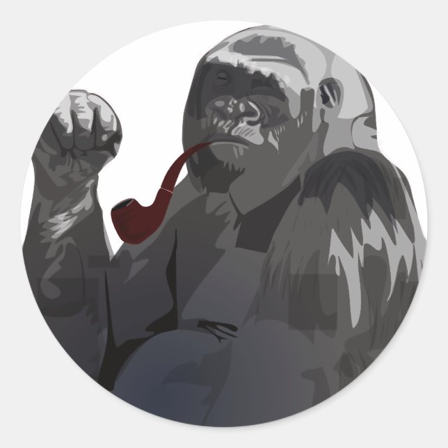 Great Green Gorilla Classic Round Sticker (Front)
