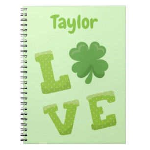 Great Green Love St Patrick's Theme Notebook