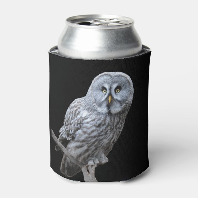 Great Grey Owl Can Cooler (Can Front)