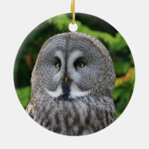 Great Grey Owl Ceramic Ornament