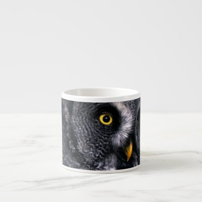 Great Grey Owl Espresso Cup (Front)