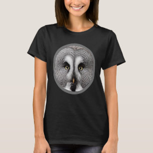 Great Grey Owl Face Phantom of the North Bird of P T-Shirt