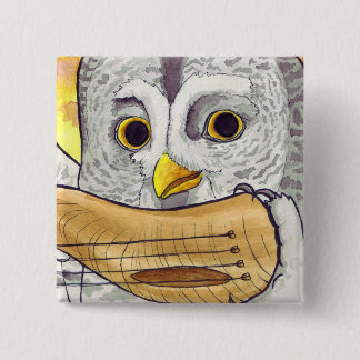Great Grey Owl Hornlute Button