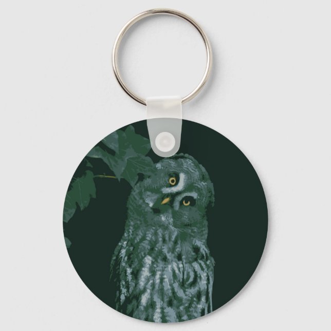 Great Grey Owl Key Ring (Front)