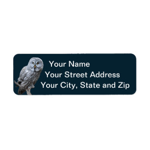 Great Grey Owl Return Address Label
